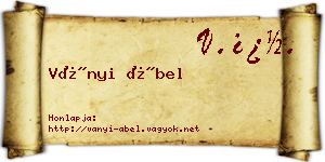 Ványi Ábel névjegykártya