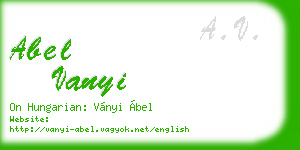 abel vanyi business card